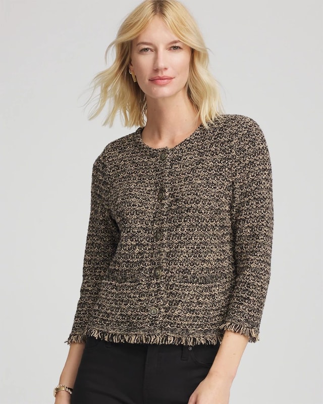 Tweed Cropped Jacket - image 1